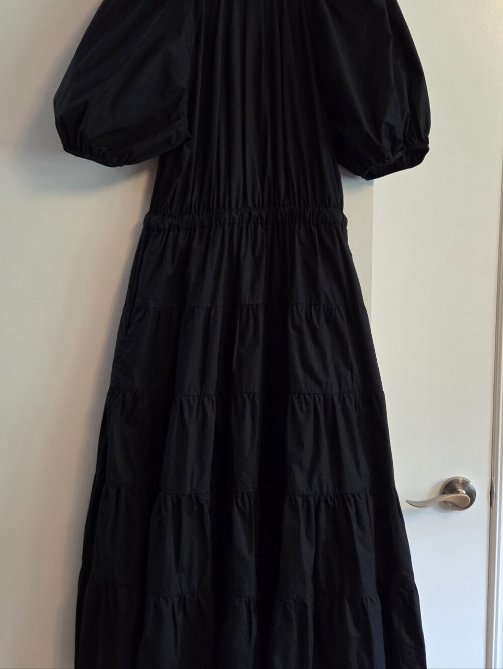 ULLA JOHNSON Olina Black Cotton Midi Dress Size 6 - Picture 4 of 7